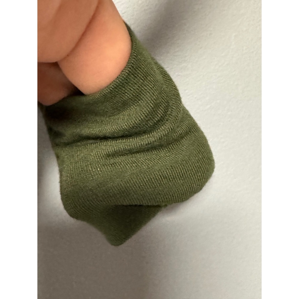 Caden Lane Knotted Baby Gown Olive Green Bamboo Henley Mitten Cuffs 7-14lbs - Picture 8 of 8